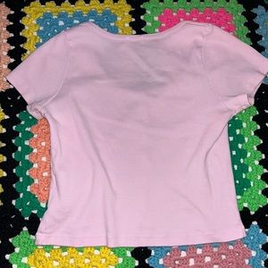 Baby pink brandy Melville button up crop top